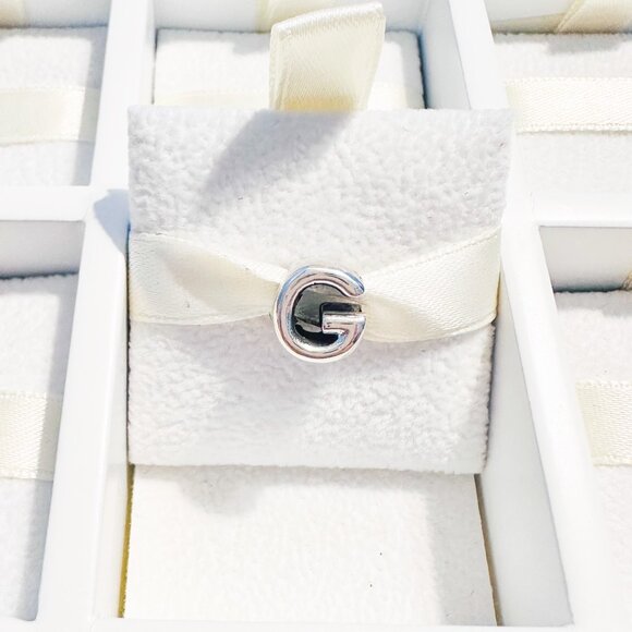 925 Sterling Silver Letter G Charm Bead Fits Pandora Charm Bracelets And Bangles - Picture 3 of 10